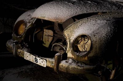 Car Scrap Yard at Night