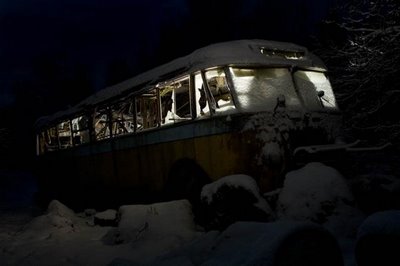 Car Scrap Yard at Night