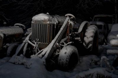 Car Scrap Yard at Night