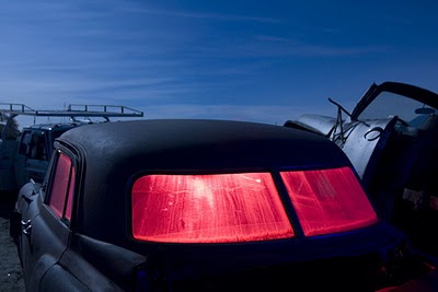 Night Photography of Abandoned Cars