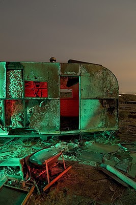 Night Photography of Abandoned Cars