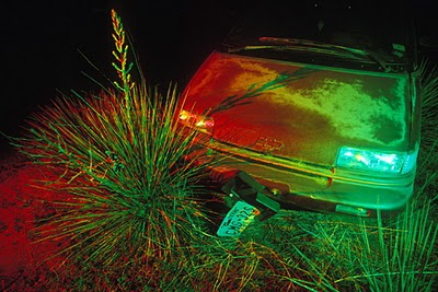 Night Photography of Abandoned Cars