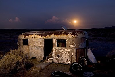 Night Photography of Abandoned Cars