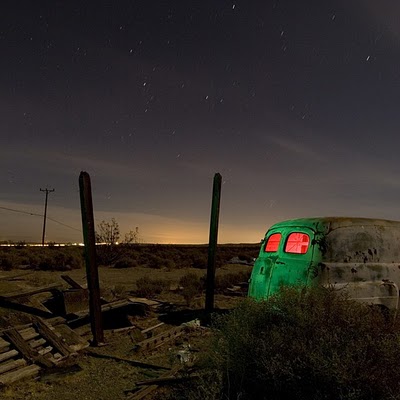 Night Photography of Abandoned Cars